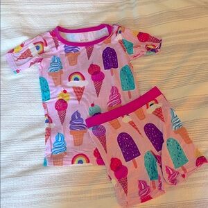 Little Sleepies Two Piece Shorties Ice Cream and Rainbow Pajamas